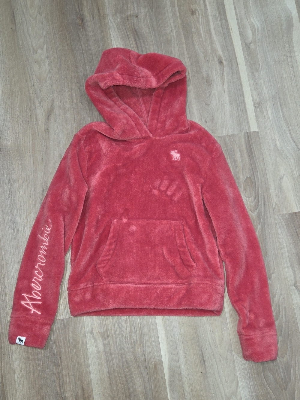 •Abercrombie• Little Girls Pink Fuzzy Hooded Sweater